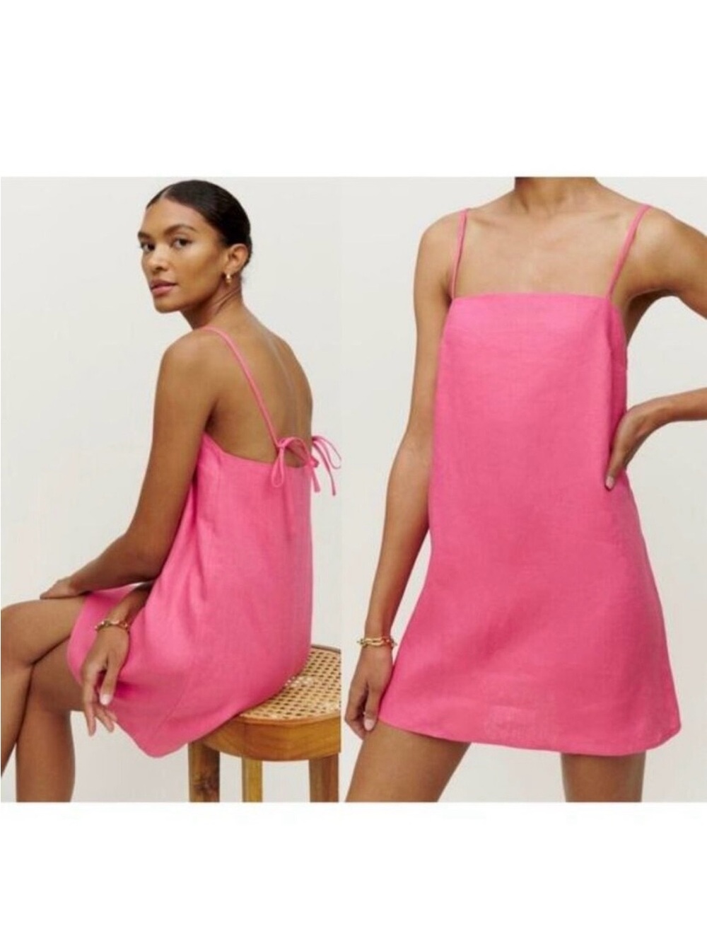 NWOT Reformation Aubree Linen Dress